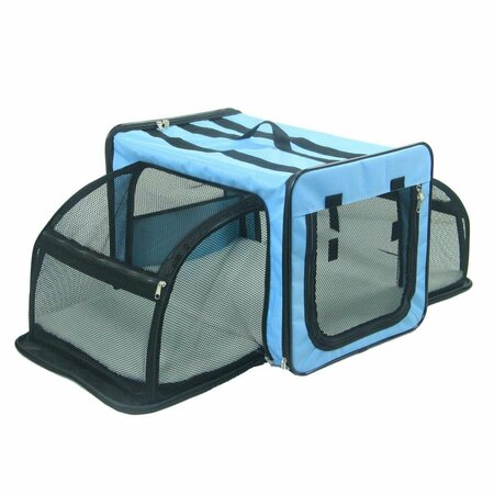 PETPURIFIERS Capacious Dual Expandable Wire Dog Crate, Blue - Large PE3182185